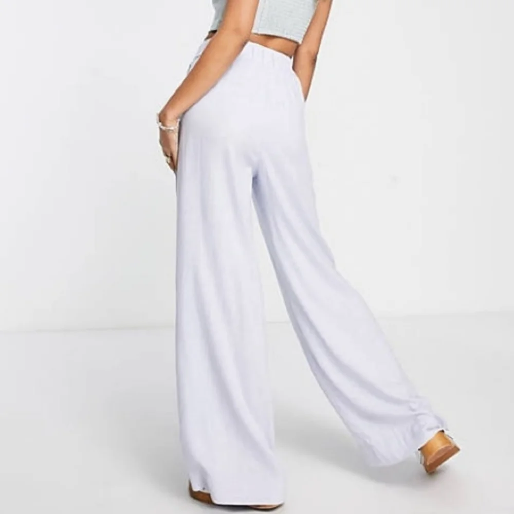 ABERCROMBIE & FITCH: Linen-Blend Pull-On Wide Leg Pants - Picture 2 of 6